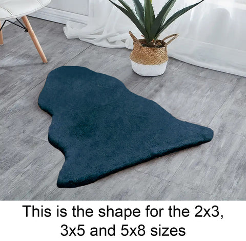 Turquoise Faux Rabbit Fur Fuzzy Soft Fluffy Plush Cozy Shaggy Area Rug by Homemartgoods
