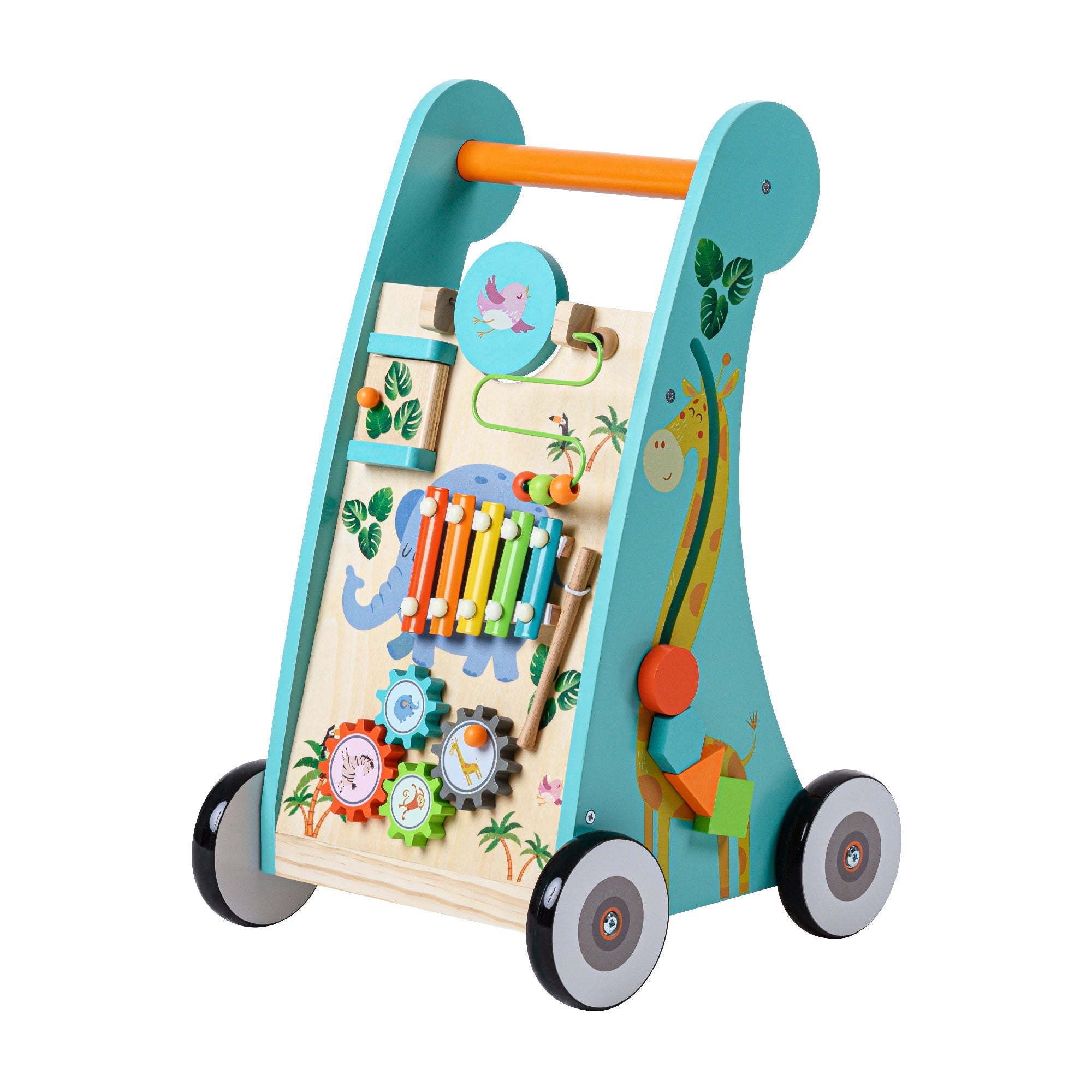  Teamson Kids Teamson Kids - Preschool Play Lab Safari Animal Wooden Baby Walker - Multi-color - Bonton