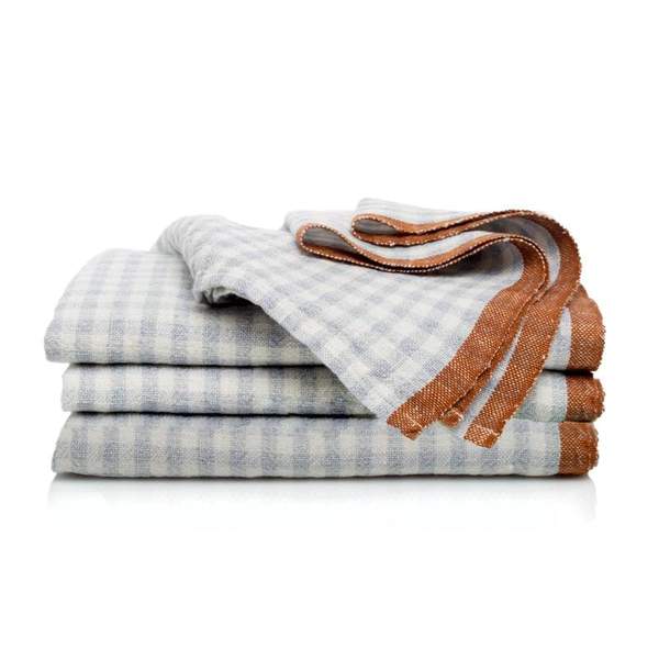  Caravan Two-Tone Gingham Napkins, Set of 4 - Natural & Dijon - Bonton