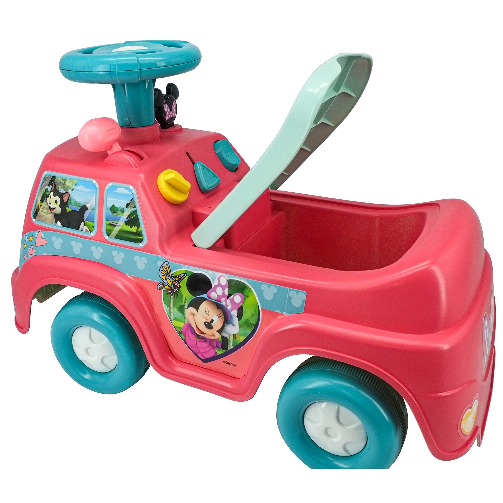  Kiddieland Kiddieland: My First Minnie Camper - Lights & Sounds Ride-On, Pink & Blue, Disney Foot To Floor Vehicle, Interactive Dashboard, Toddlers, Kids 18-36mo - Multi - Bonton