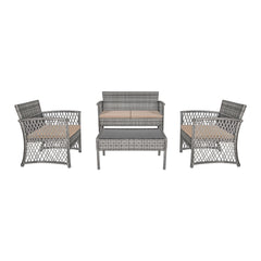 4-Piece Outdoor Patio Conversation Set