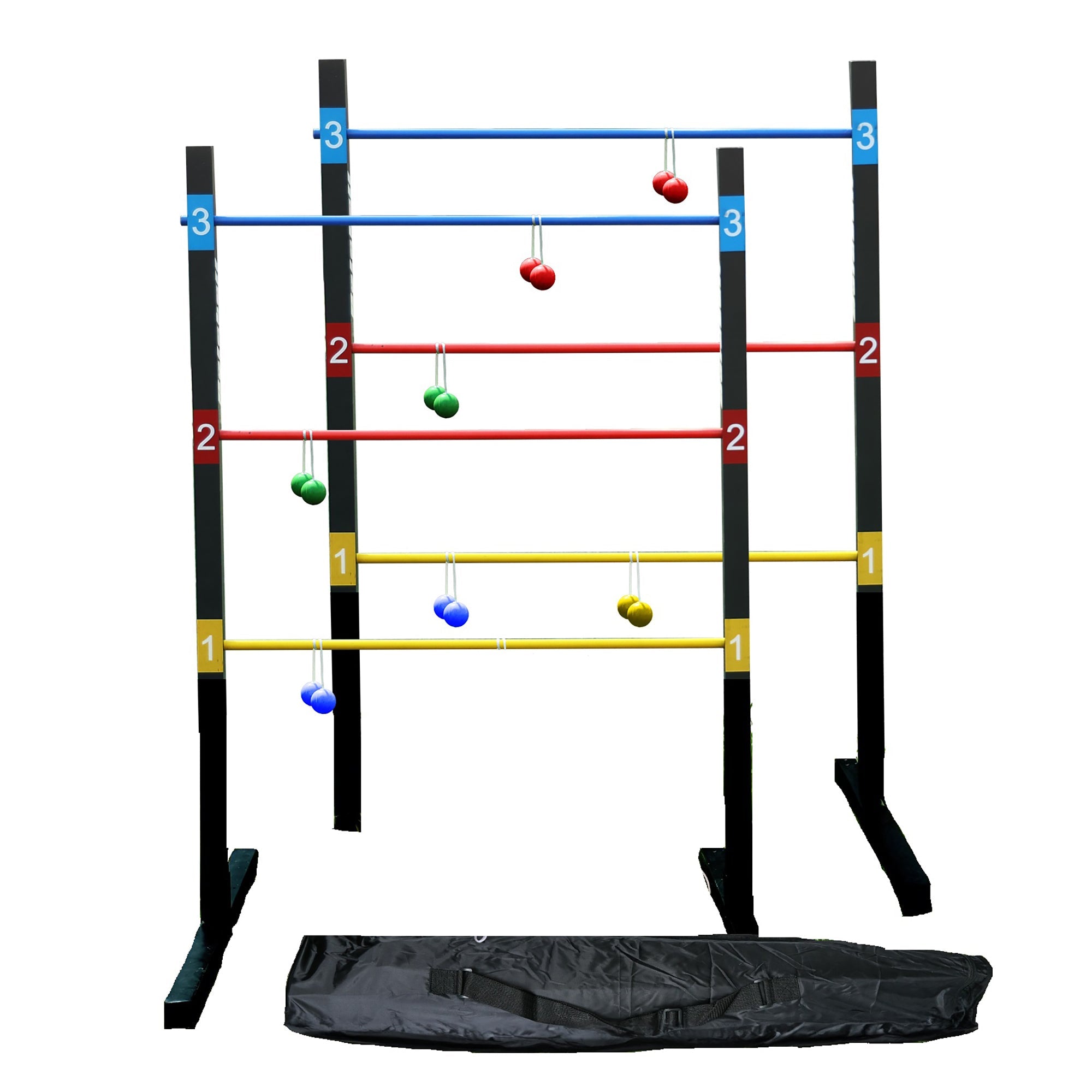  Bolaball BolaBall: Pro Ladder Toss - Indoor & Outdoor Game Set for Yard & Lawn, Rubber Bolo Balls, Heavy Duty Bars Stands & Carrying Case, Adults & Family - Multi - Bonton