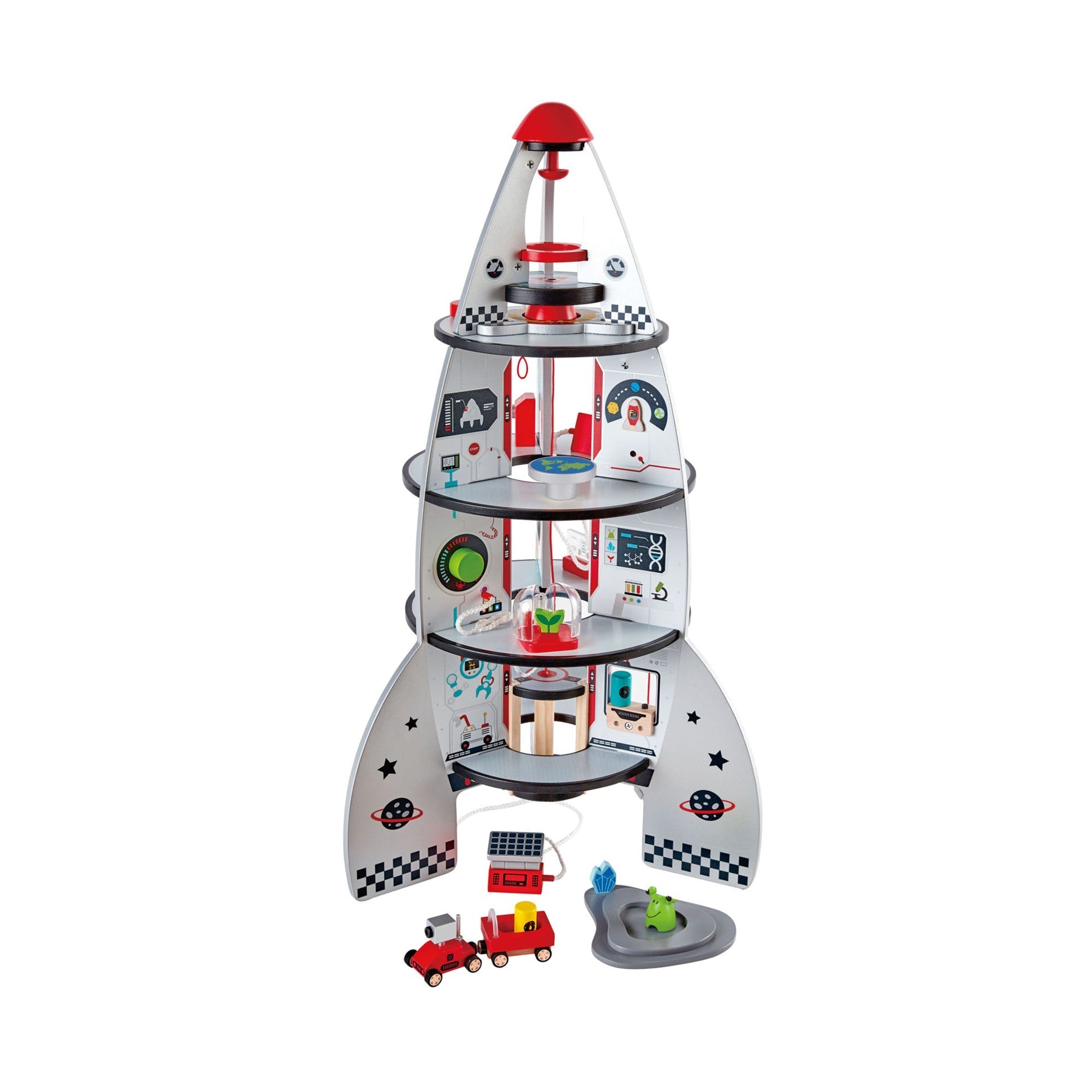  Hape Hape Four-Stage Rocket Ship Playset W/ Accessories - Multi - Bonton