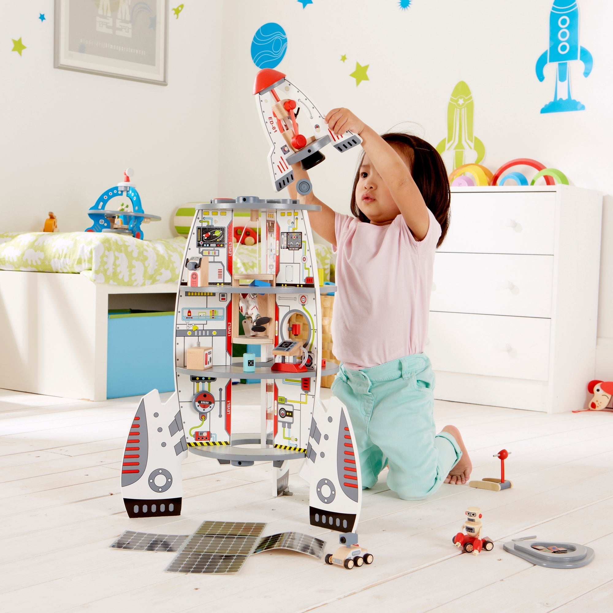 Hape Four-Stage Rocket Ship Playset W/ Accessories – BONTON