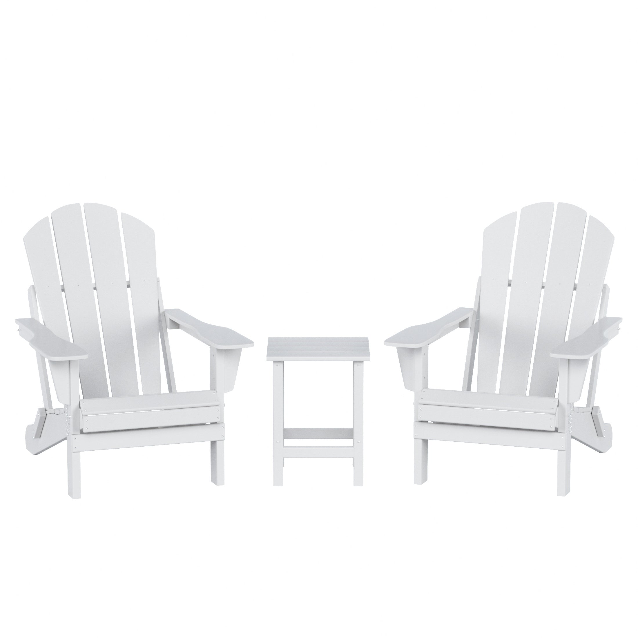  Westin Furniture 3-Piece Outdoor Patio Adirondack Conversation Seating Set - Black - Bonton