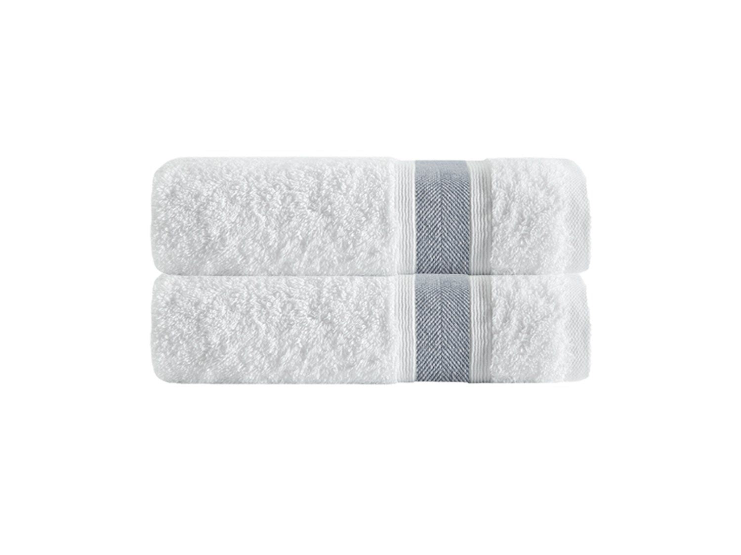  dePERA Home Unique Turkish Cotton 2 Piece Bath Towel Set - Anthracite - Bonton