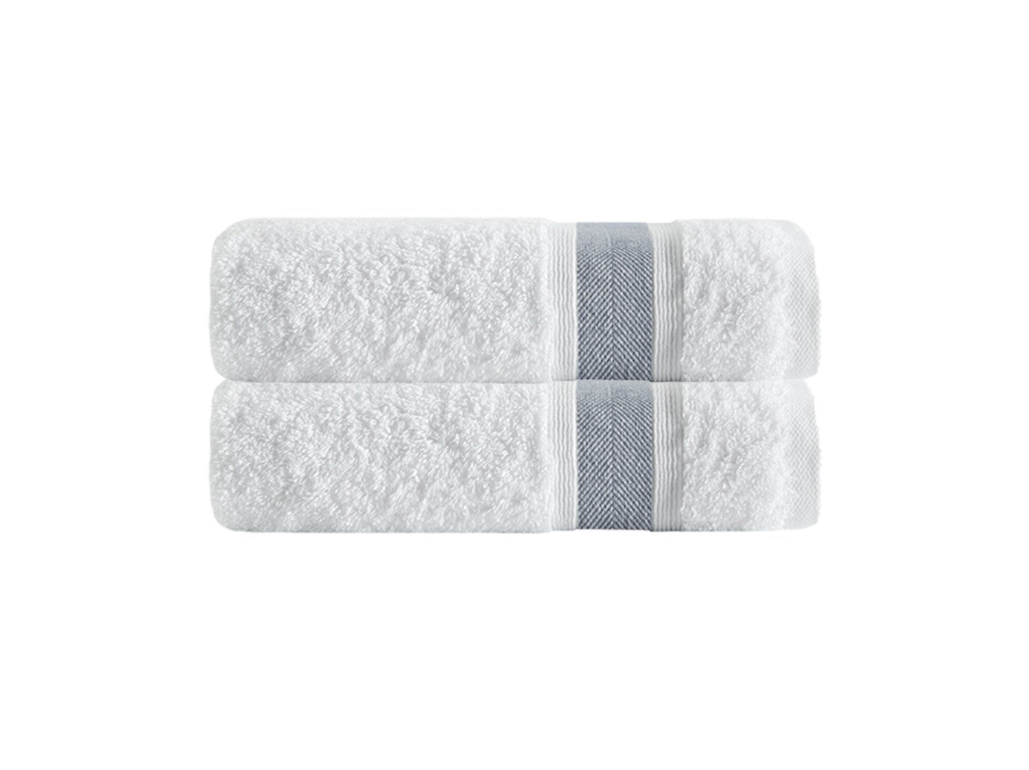  dePERA Home Unique Turkish Cotton 2 Piece Bath Towel Set - Blue - Bonton