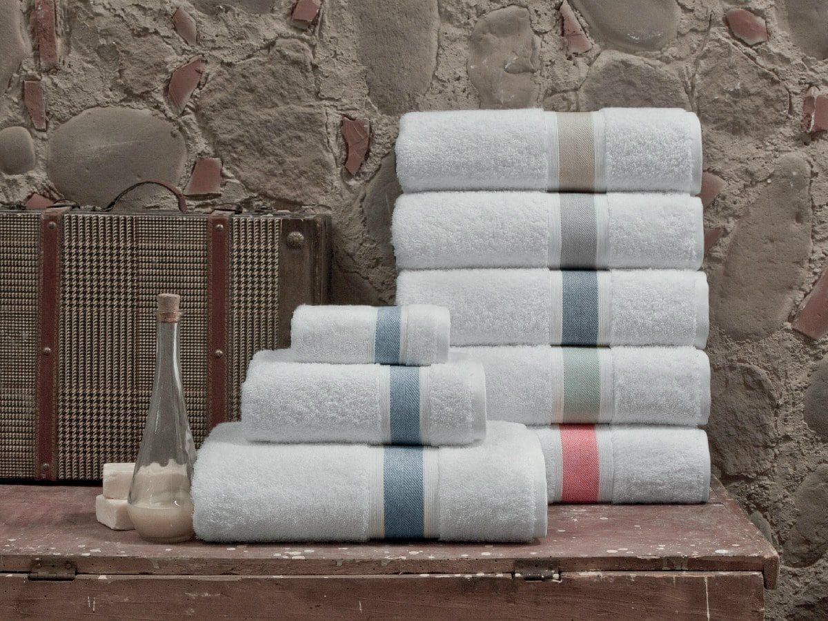  dePERA Home Unique Turkish Cotton 8 Piece Hand Towel Set - Blue - Bonton