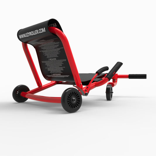 EzyRoller: Classic - Red - Ride-On Scooter, Cambering Motion, Pedal Free Cart, Hand Brakes, Extendable Frame, 154lb Capacity, Kids Ages 4+-Multi-One Size-2