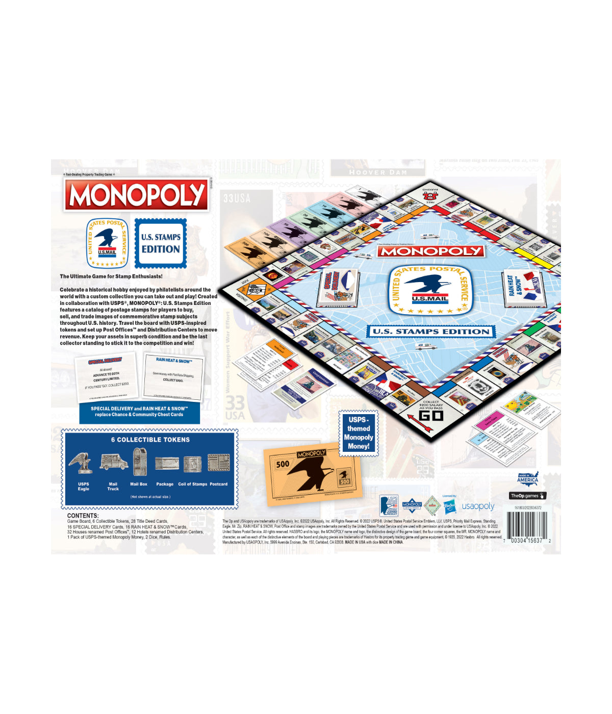  USAopoly Monopoly - U.S. Stamps Edition Multi - Multi - Bonton