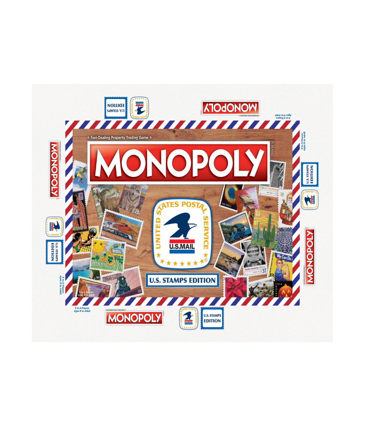  USAopoly Monopoly - U.S. Stamps Edition Multi - Multi - Bonton