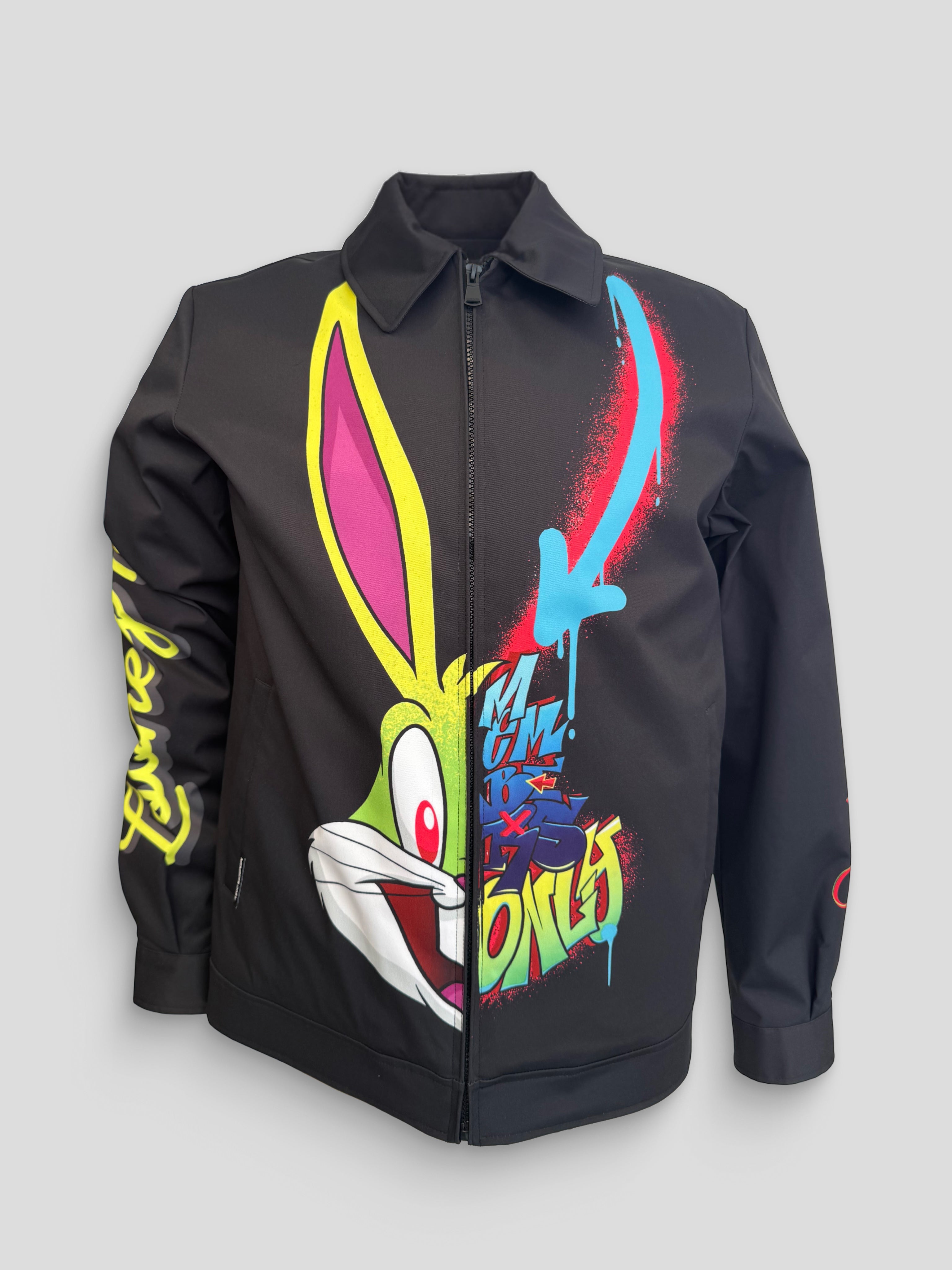  Members Only Looney Tunes Poly Mechanical Stretch Twill Jacket - BLACK - Bonton