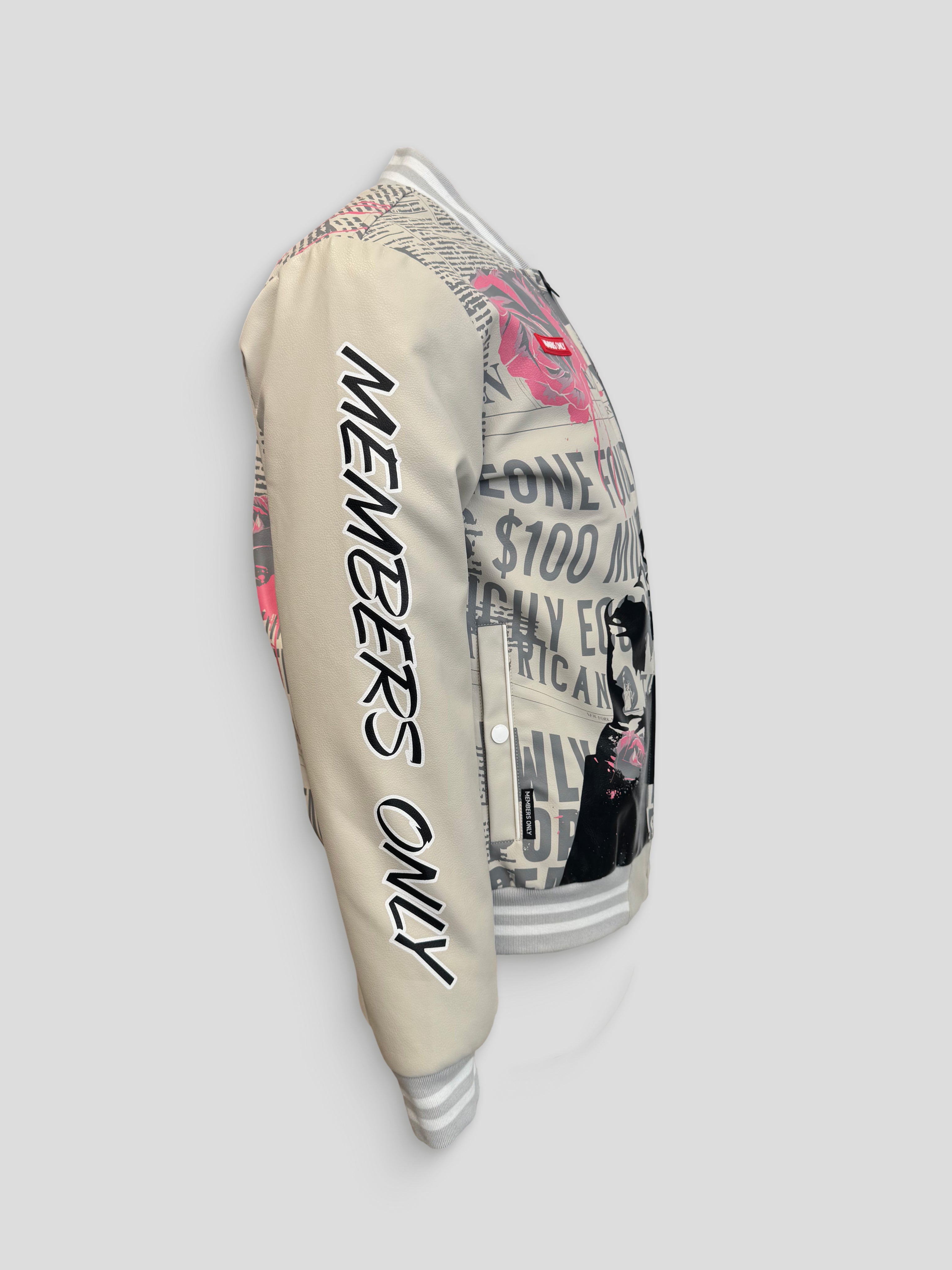  Members Only Godfather PU Jacket - GREY - Bonton