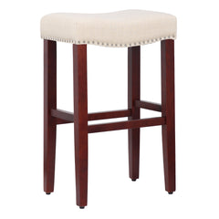 29" Upholstered Saddle Seat Bar Stool, Set of 2