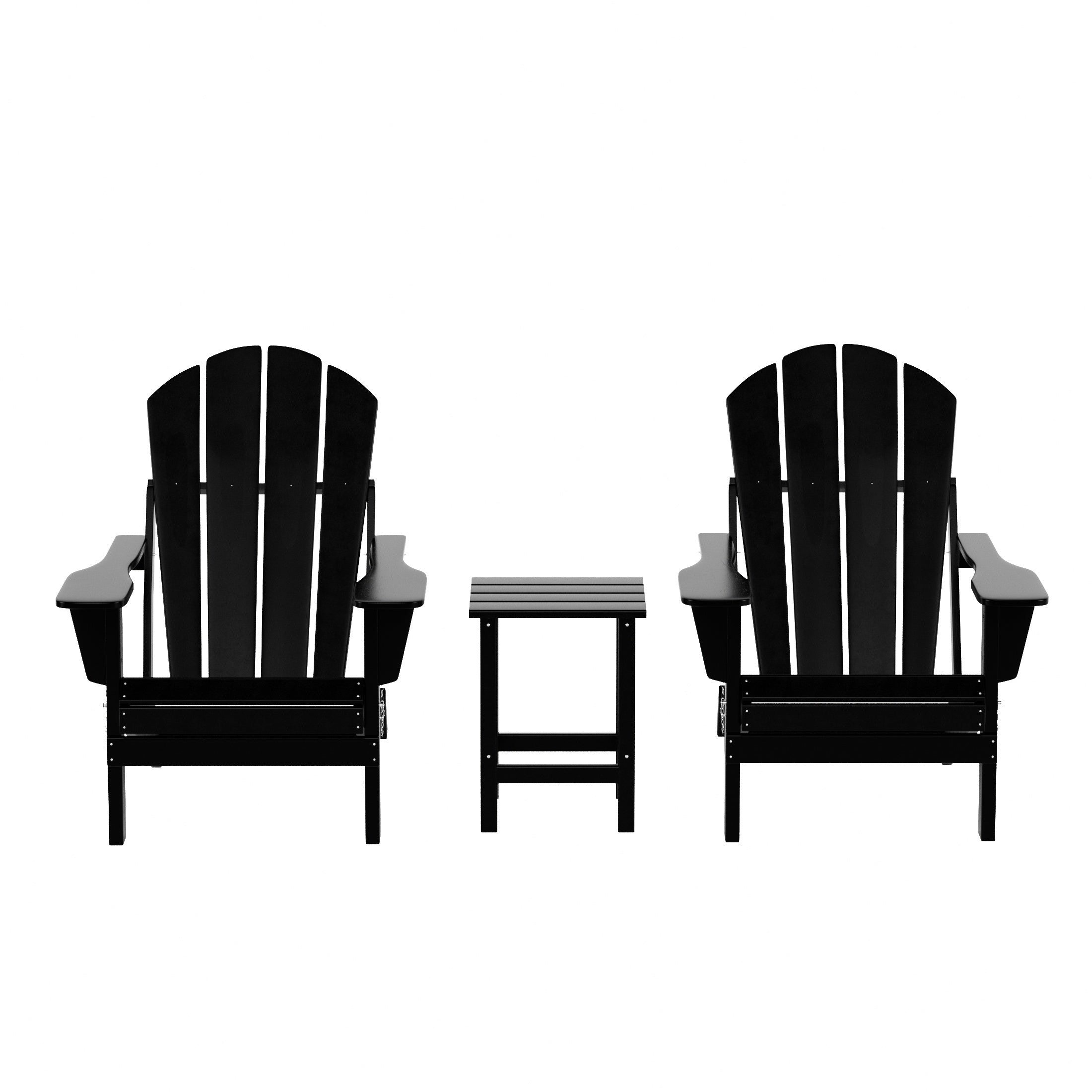  Westin Furniture 3-Piece Outdoor Patio Adirondack Conversation Seating Set - Teak - Bonton