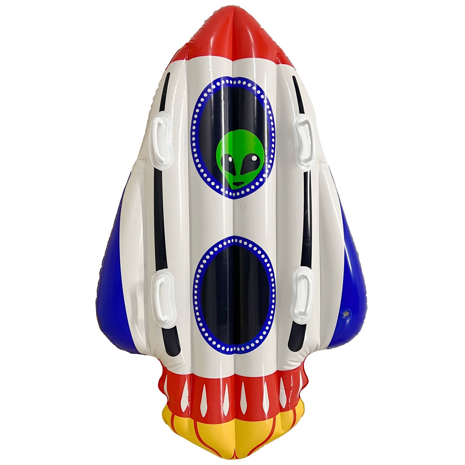  Circle Sales Snowfun: Alien Inflatable Rocket Snow Tube - 2 Person - Double Seat - For Kids & Adults, Durable Outdoor Winter Snow Sled, Cold Resistant - Multi - Bonton