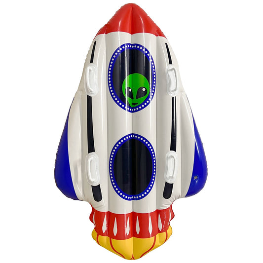 Snowfun: Alien Inflatable Rocket Snow Tube - 2 Person - Double Seat - For Kids & Adults, Durable Outdoor Winter Snow Sled, Cold Resistant-Multi-One Size-1