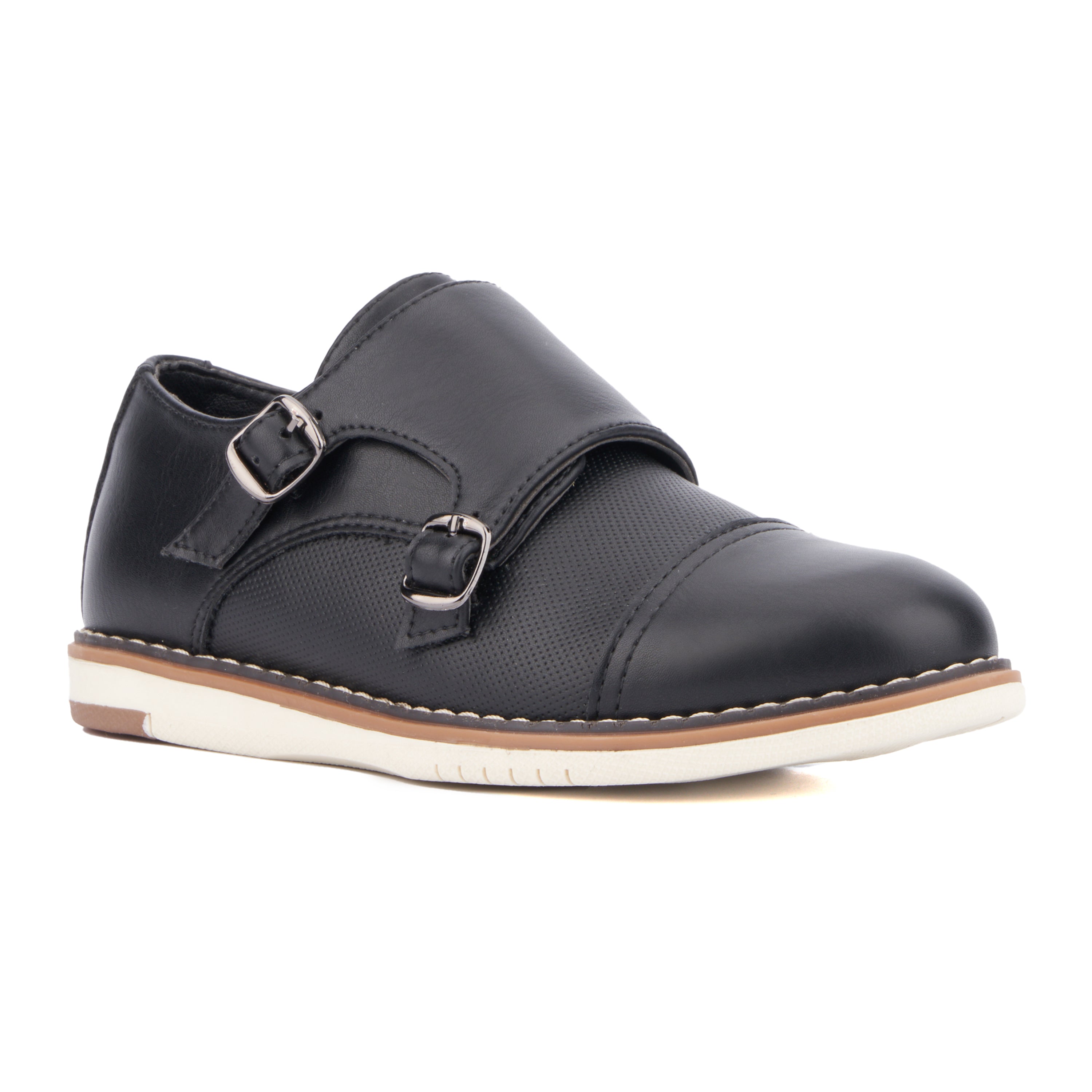  Xray Footwear Boy's Michael Dress Casual Monk Straps - Black - Bonton