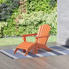 Altura Outdoor Adirondack Chair with Ottoman 2-Piece Set