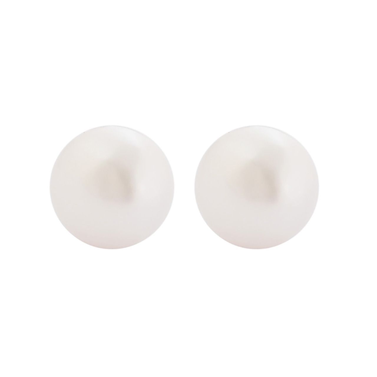  Gemesis Jewels by Edforce Classic Pearl Stud Earrings - Silver - Bonton