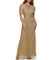 Shirred Halter Gown With Waistband Gold