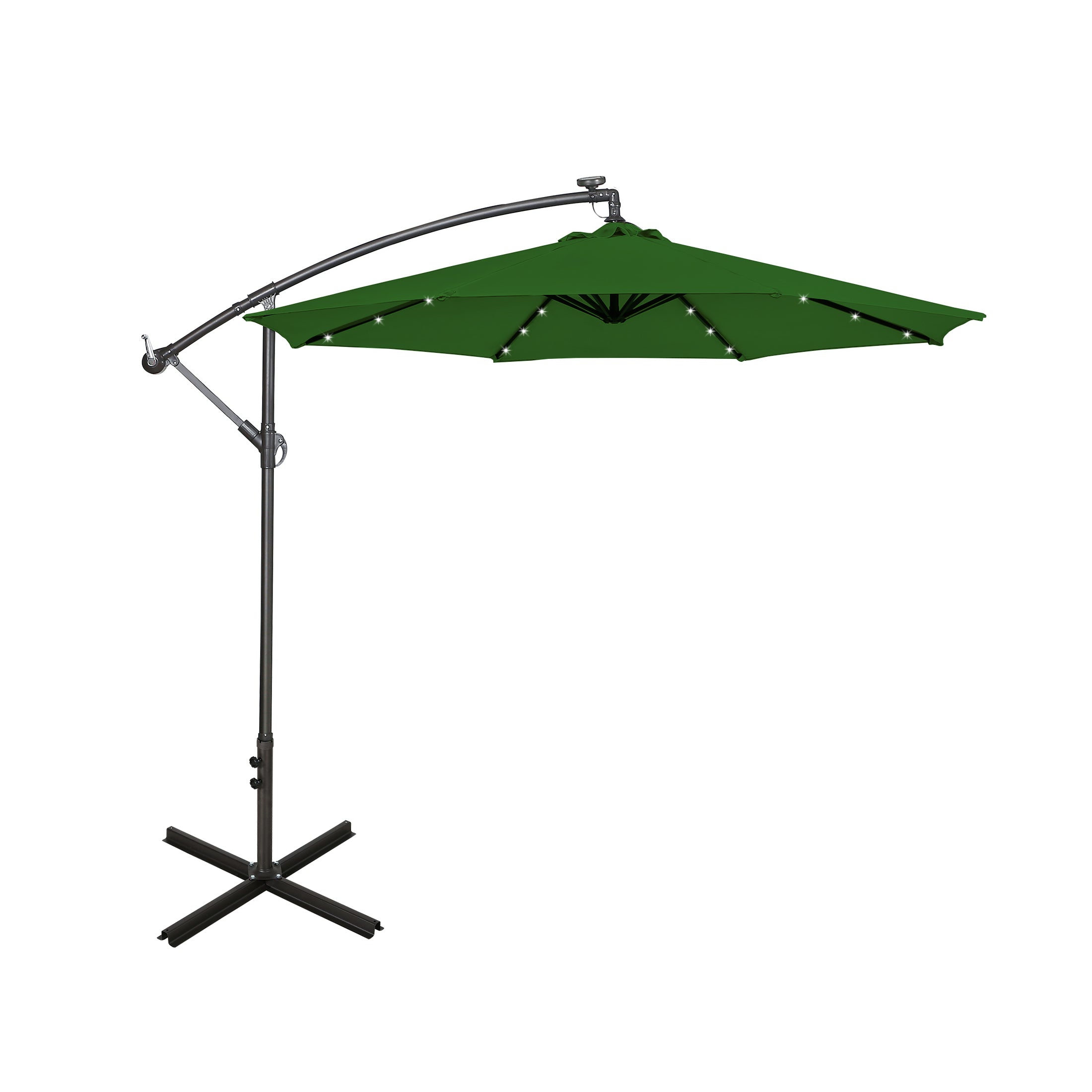  Westin Furniture 10 Ft Outdoor Patio Solar LED Cantilever Umbrella - Navy Blue - Bonton