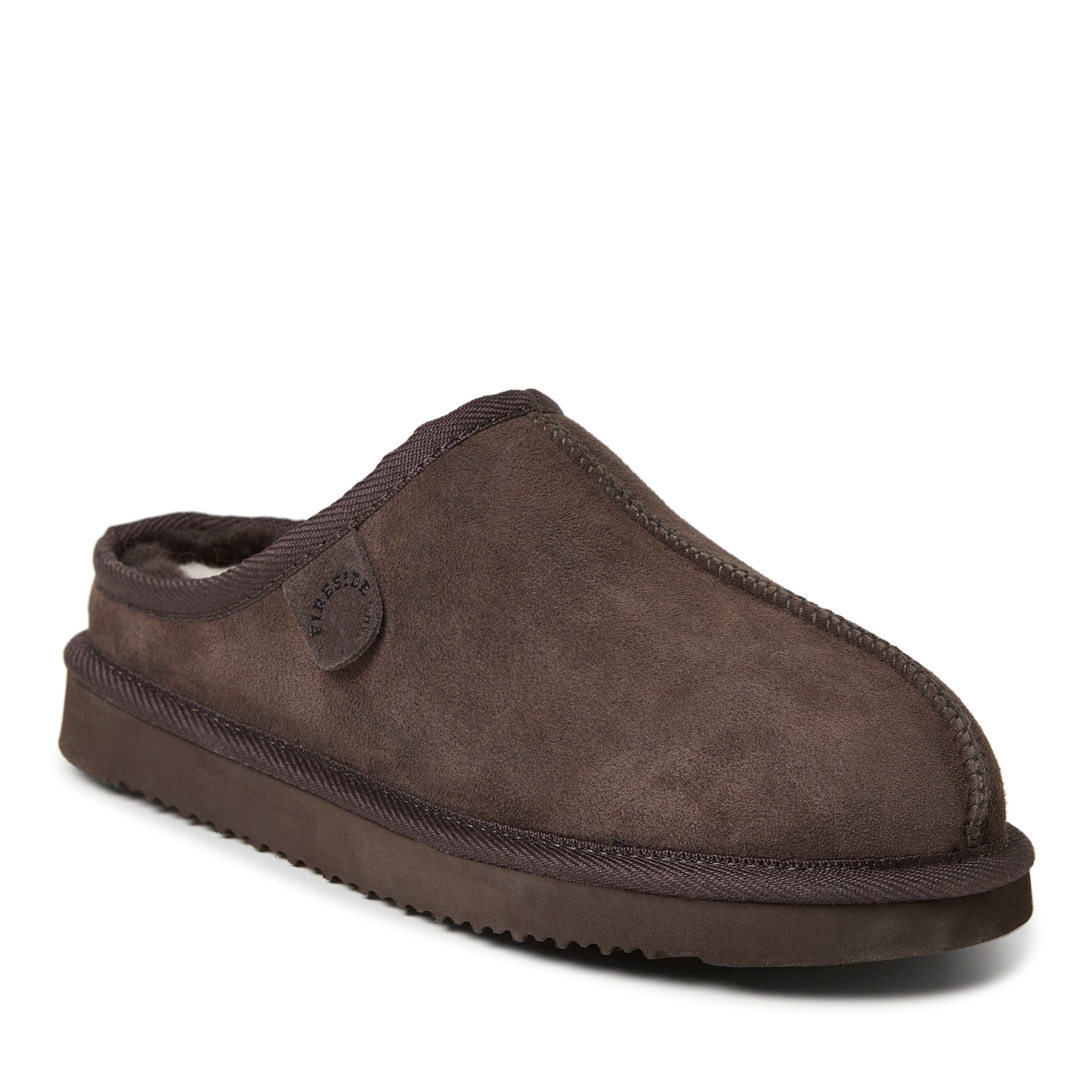  Dearfoams Fireside by Men's Grafton Shearling Indoor/Outdoor Clog Slipper - Black - Bonton