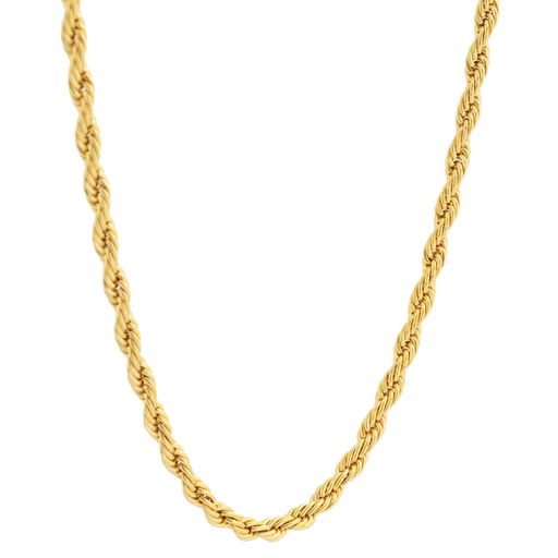  Gemesis Jewels by Edforce Twist Rope Chain 4mm Necklace - Gold - Bonton