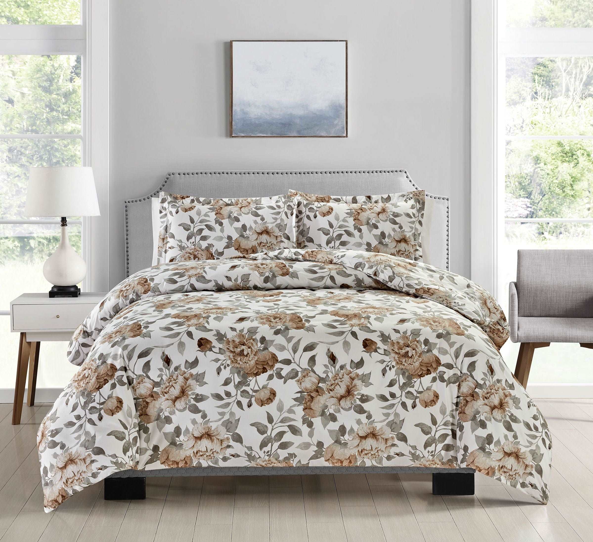  Bibb Home Bibb Home 4 Pc Duvet & Down Alternative Comforter Set - Queen - Bonton