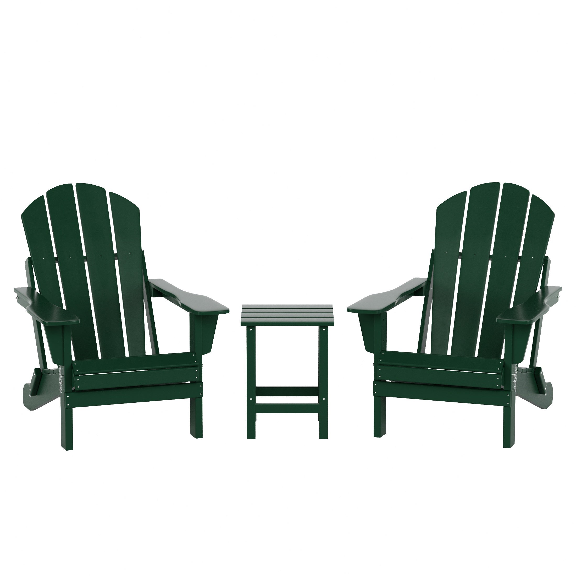  Westin Furniture 3-Piece Outdoor Patio Adirondack Conversation Seating Set - Black - Bonton