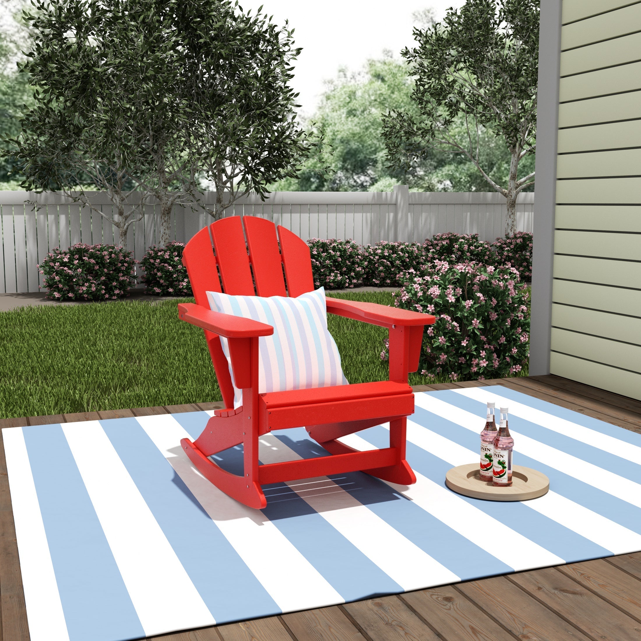  Westin Furniture Classic Porch Outdoor Patio Rocking Adirondack Chair - Weathered Wood - Bonton