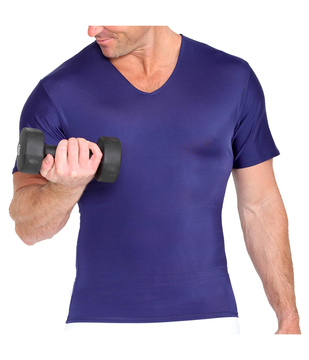  Insta Slim Men Short Sleeve V-Neck - Midnight Navy - Bonton