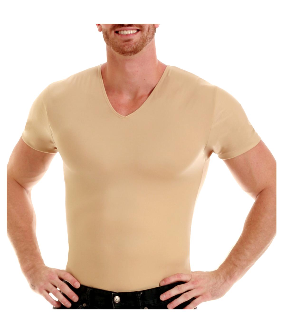  Insta Slim Men Short Sleeve V-Neck - Nude - Bonton