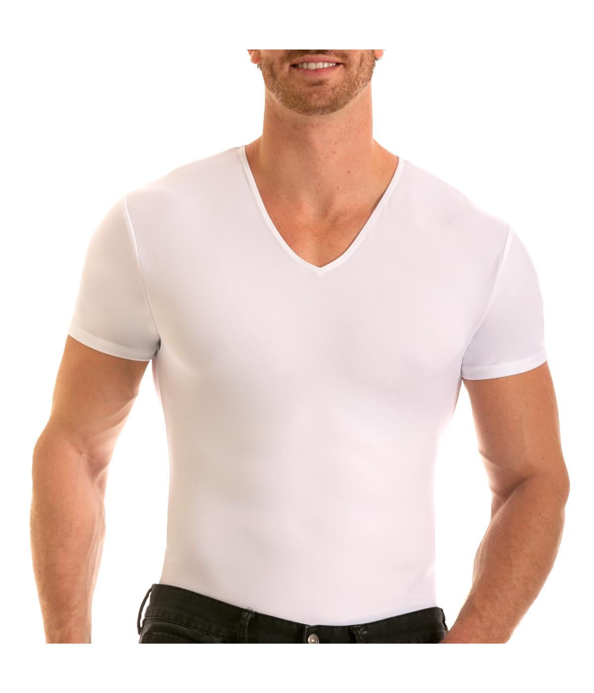  Insta Slim Men Short Sleeve V-Neck - White - Bonton