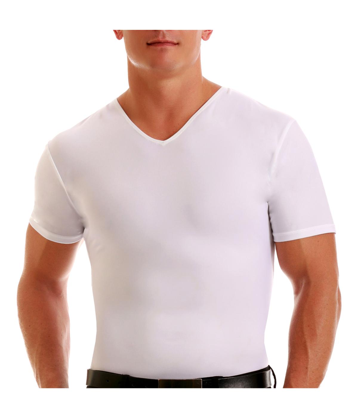  Insta Slim Men Short Sleeve V-Neck - White - Bonton