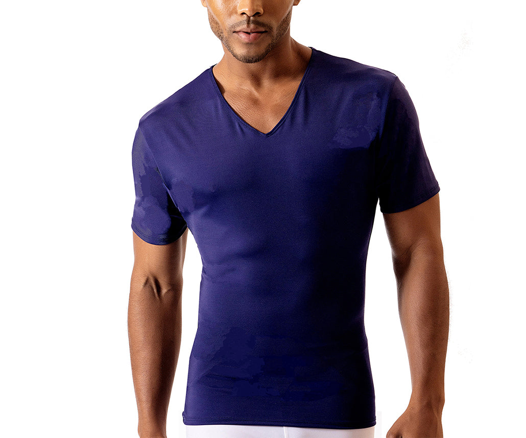  InstantFigure Insta Slim Big & Tall Compression V-Neck Shirt VS0001BT - Black - Bonton