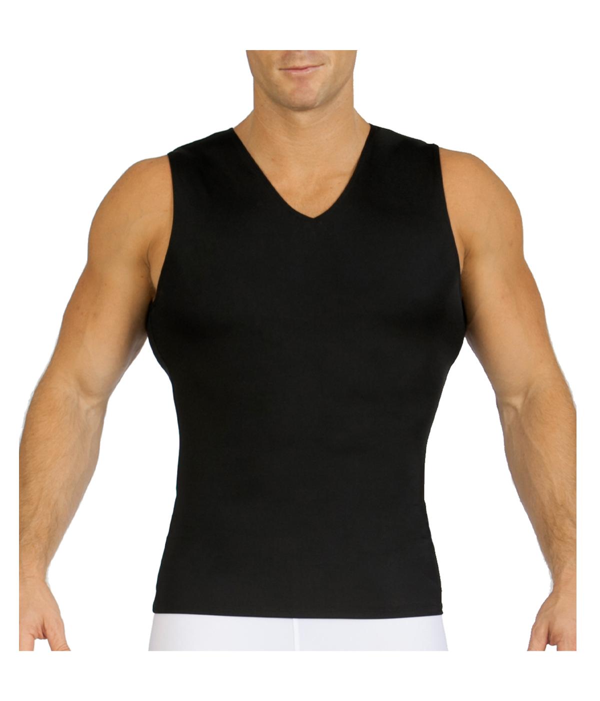  Insta Slim Men Sleeveless V-Neck Tank - Black - Bonton