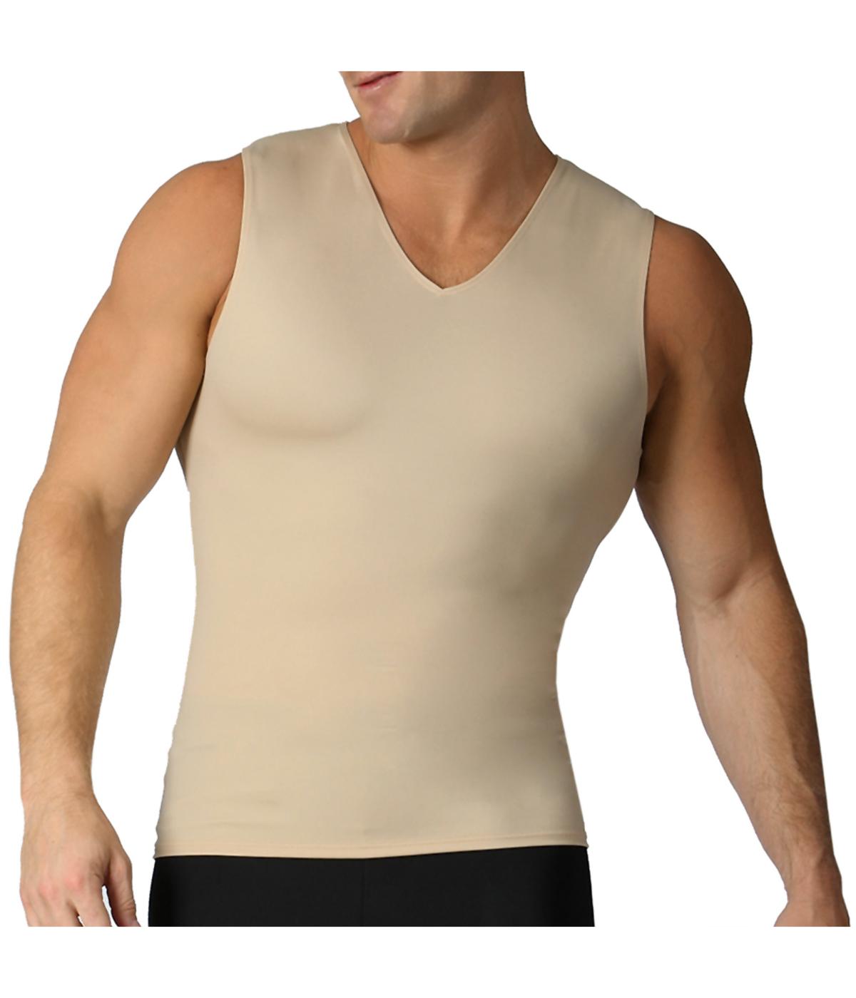  Insta Slim Men Sleeveless V-Neck Tank - Nude - Bonton