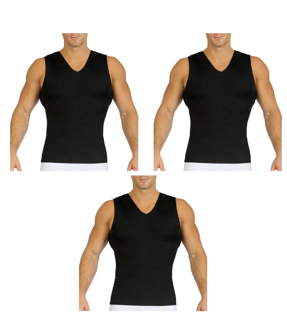  Insta Slim 3-Pack Sleeveless V-Neck Tanks - Black - Bonton