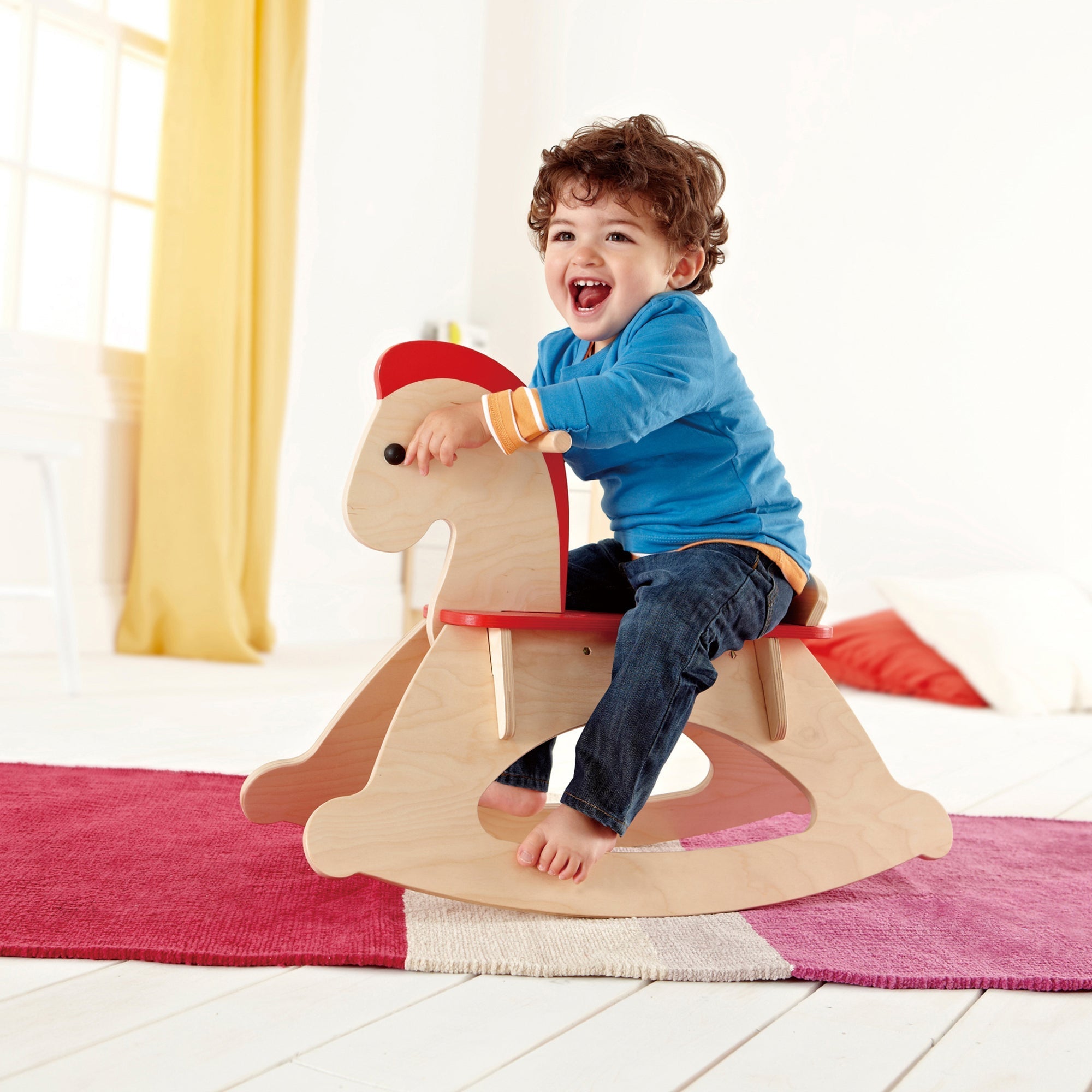  Hape Hape Rock & Ride Wooden Rocking Horse in Beige - Multi - Bonton