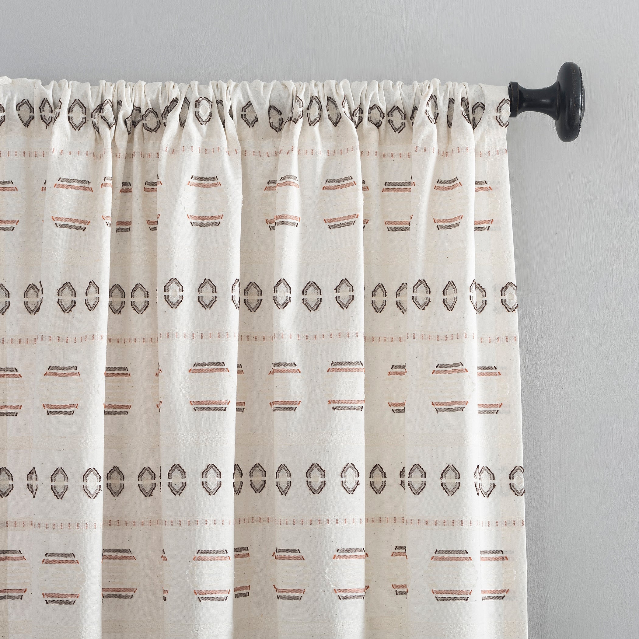  Global Stripes Cotton Blend Curtain - Sienna - Bonton