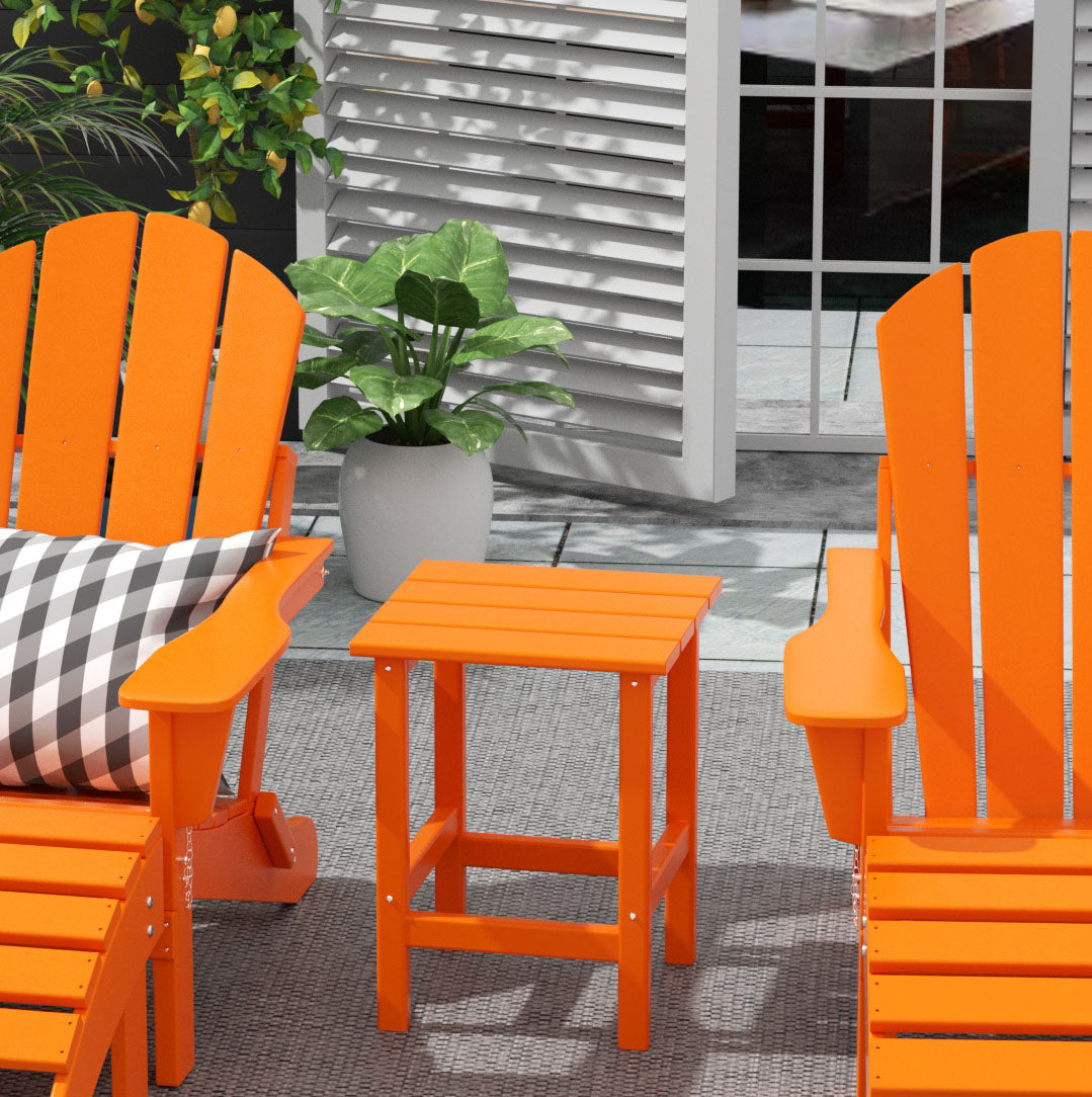  Westin Furniture Outdoor Patio Adirondack Side Table - Orange - Bonton