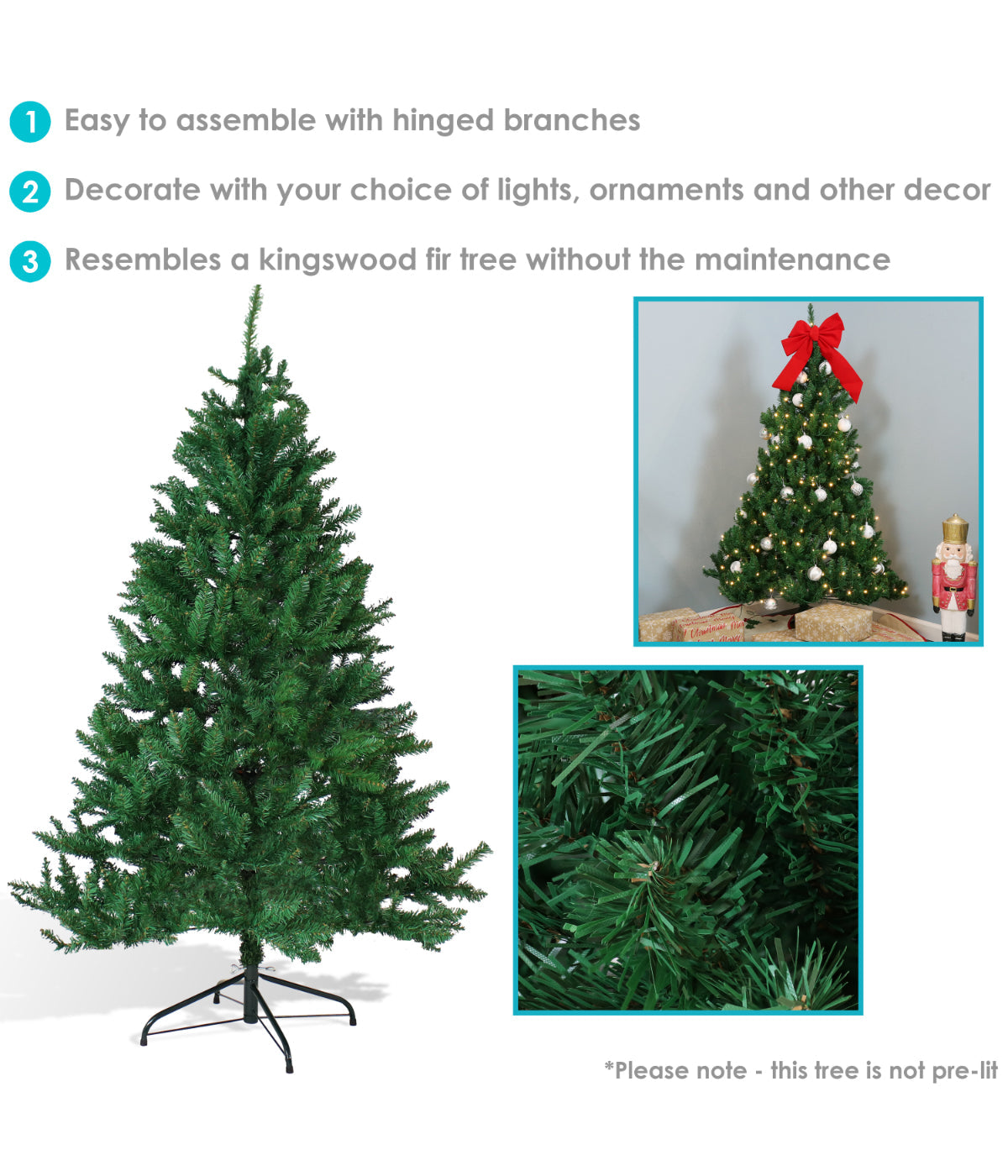  Sunnydaze Decor Slim Evergreen Unlit Faux Tannenbaum Christmas Tree - Green - Bonton