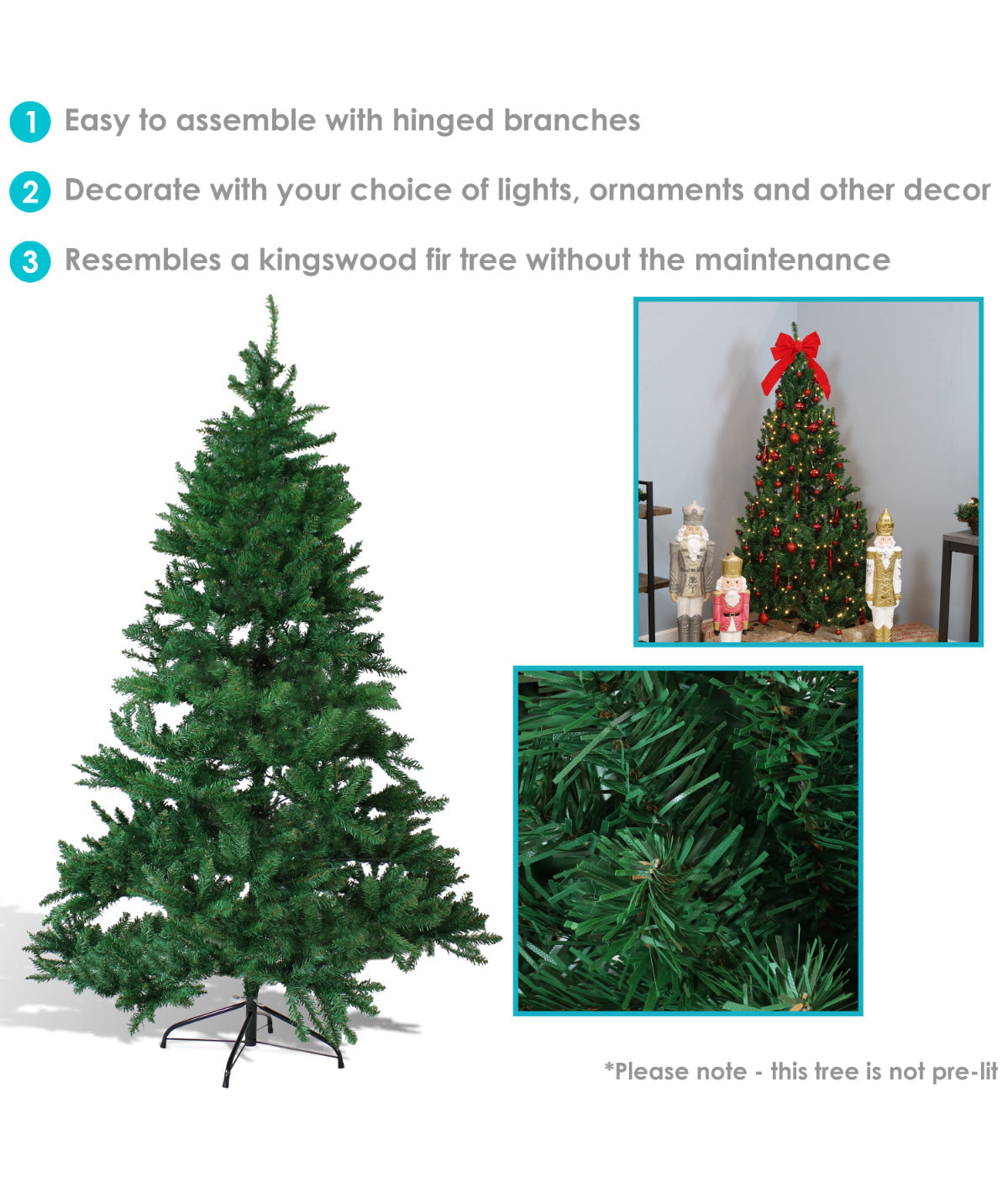  Sunnydaze Decor Slim Evergreen Unlit Faux Tannenbaum Christmas Tree - Green - Bonton