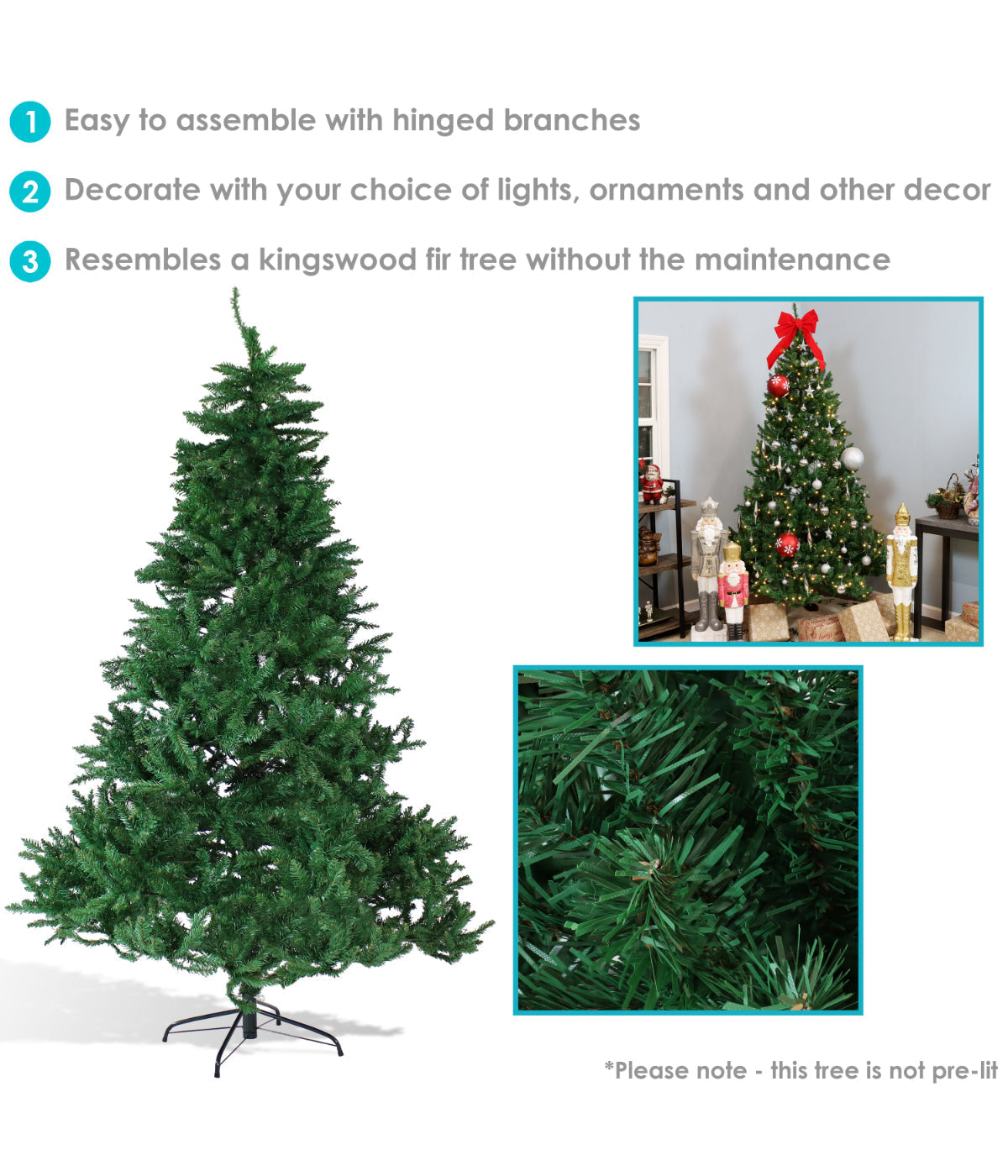  Sunnydaze Decor Slim Evergreen Unlit Faux Tannenbaum Christmas Tree - Green - Bonton