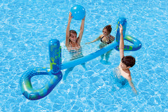 Inflatable Blue Aqua Fun Swimming Pool Volley Ball Game - 90"