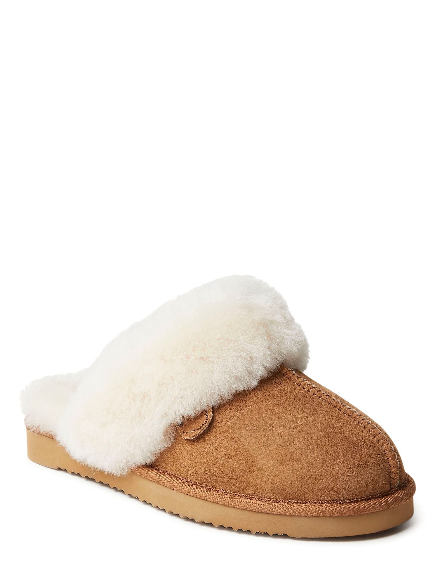  Dearfoams Fireside by Women's Sydney Shearling Fur Indoor/Outdoor Scuff Slipper - Pink - Bonton