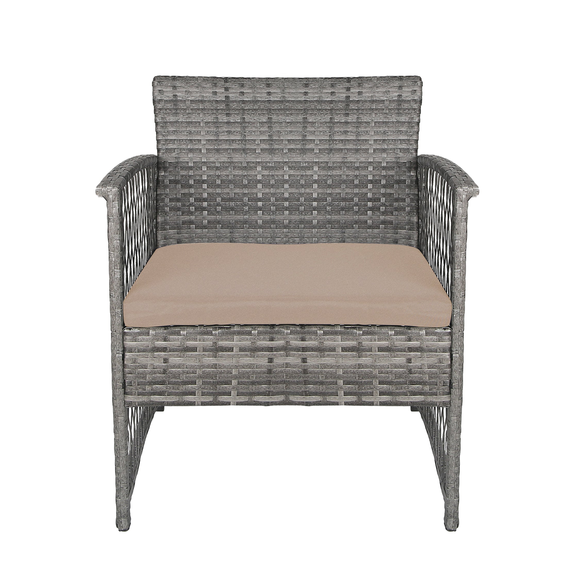  Westin Furniture 3-Piece Outdoor Patio Seating Conversation Set - Coffee/Gray - Bonton