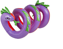 Inflatable Purple and Green Two Headed Curly Serpent Swimming Pool Float Toy 96-Inch