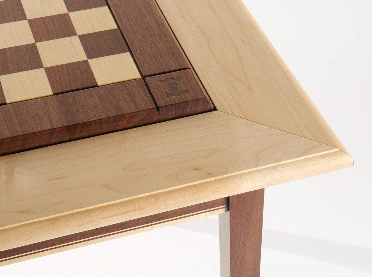  Chess House JLP Walnut Maple Premium Hardwood Chess Table by Chess House - Maple Edge - Bonton